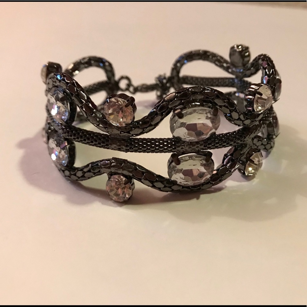 Pewter Rhinestone Bracelet
